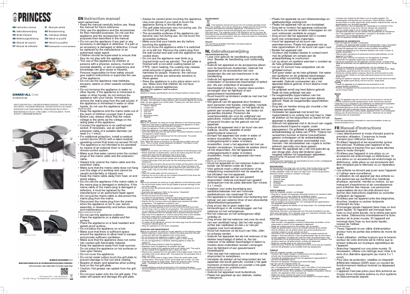 Page n°1 - Manuel utilisateur Princess Dinner4All Circle 103070