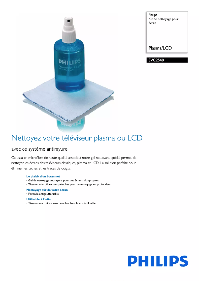 Page 1 de la notice Fiche technique Philips SVC2540