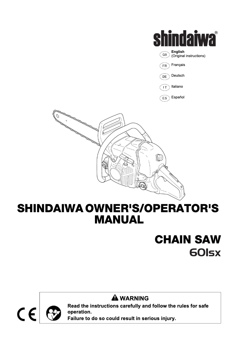 Página 1 del manual Manual de usuario Shindaiwa 601SX