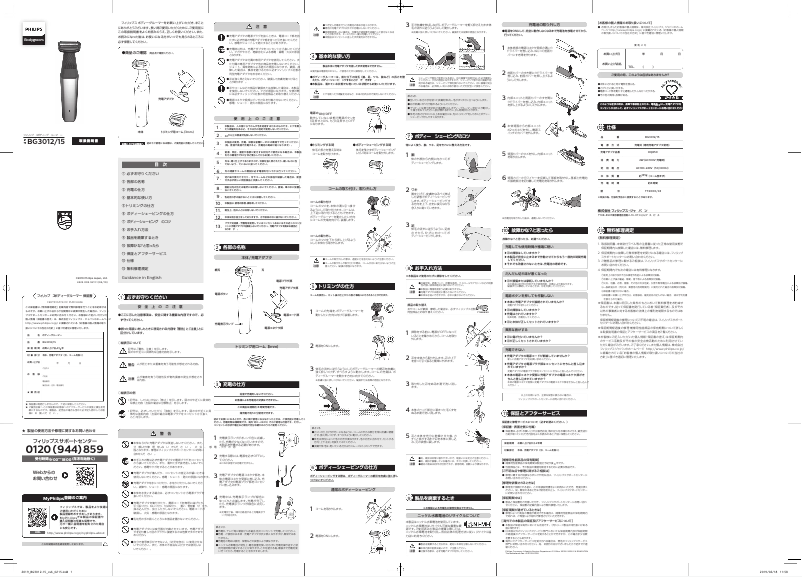 Página 1 del manual Manual de usuario Philips Bodygroom Series 3000 BG3012