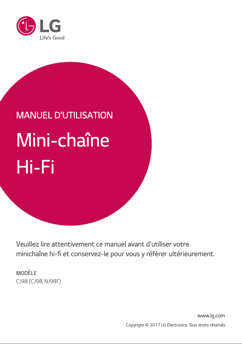 Image de la première page du manuel de l'appareil CJ98