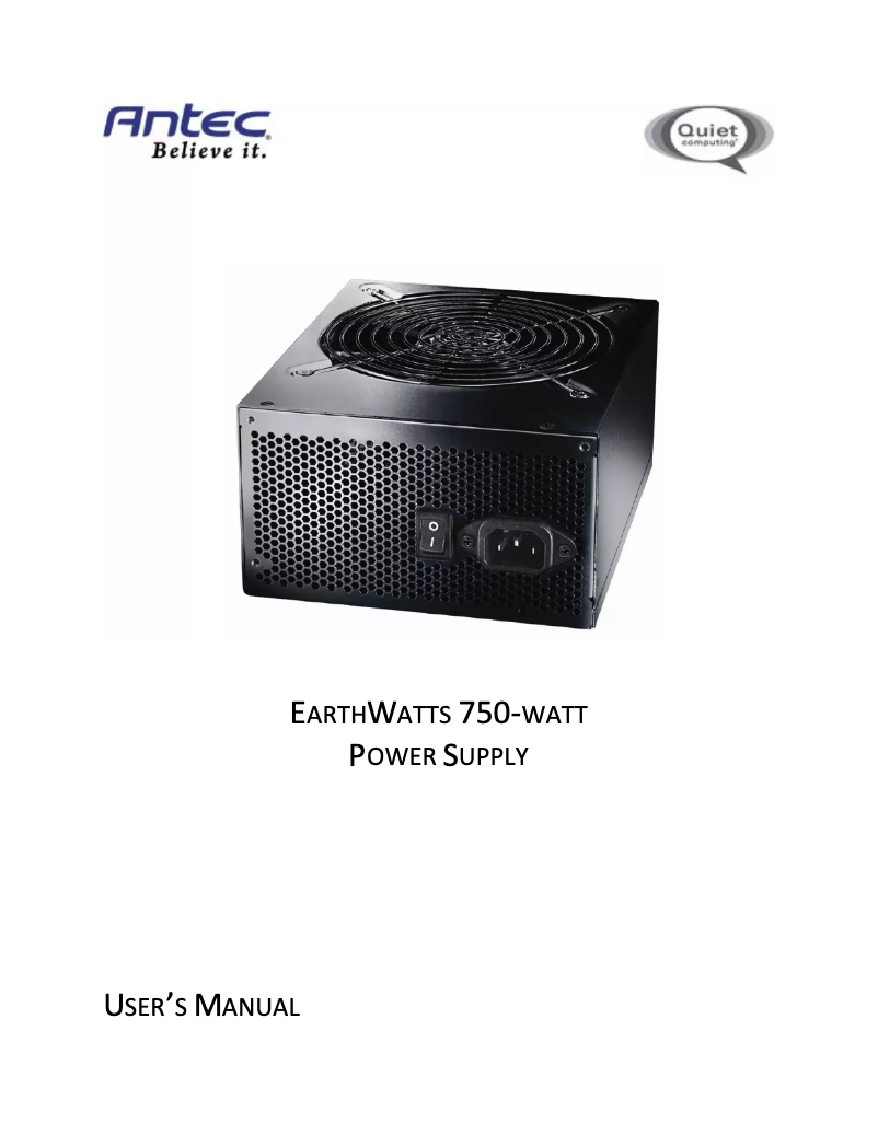 Page n°1 - Manuel utilisateur Antec EA-750