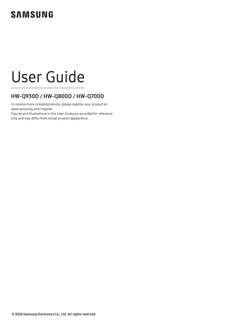 Page 1 de la notice Manuel utilisateur Samsung HW-Q800D