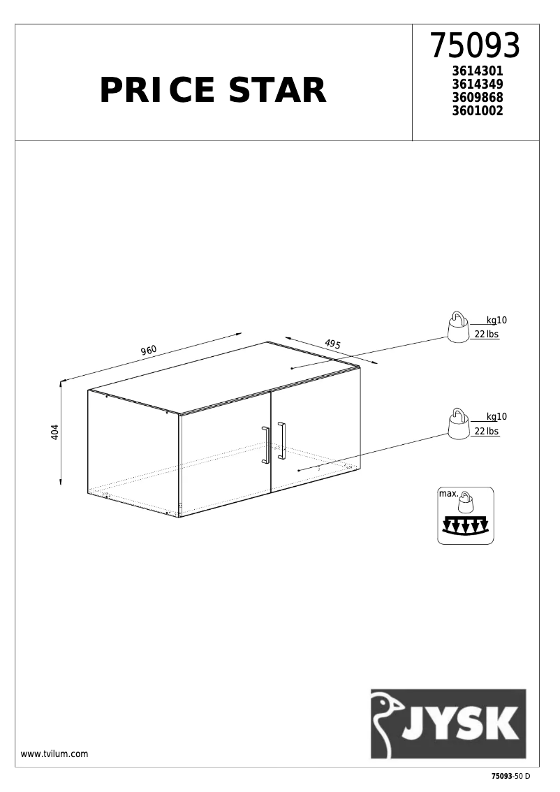 Imagen de la primera página del manual del dispositivo Price Star (96x41x50)