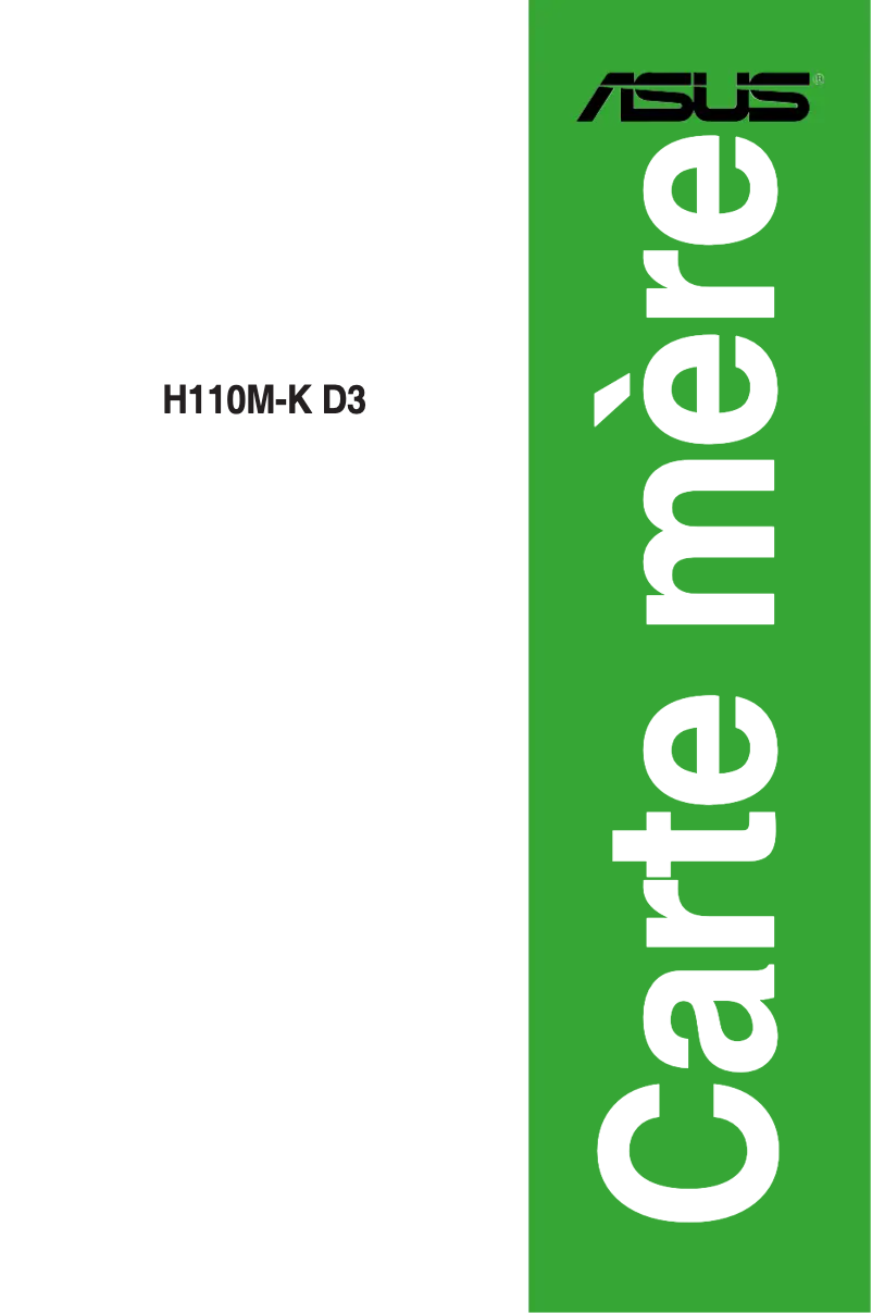 Page 1 de la notice Guide d'installation Asus H110M-K D3