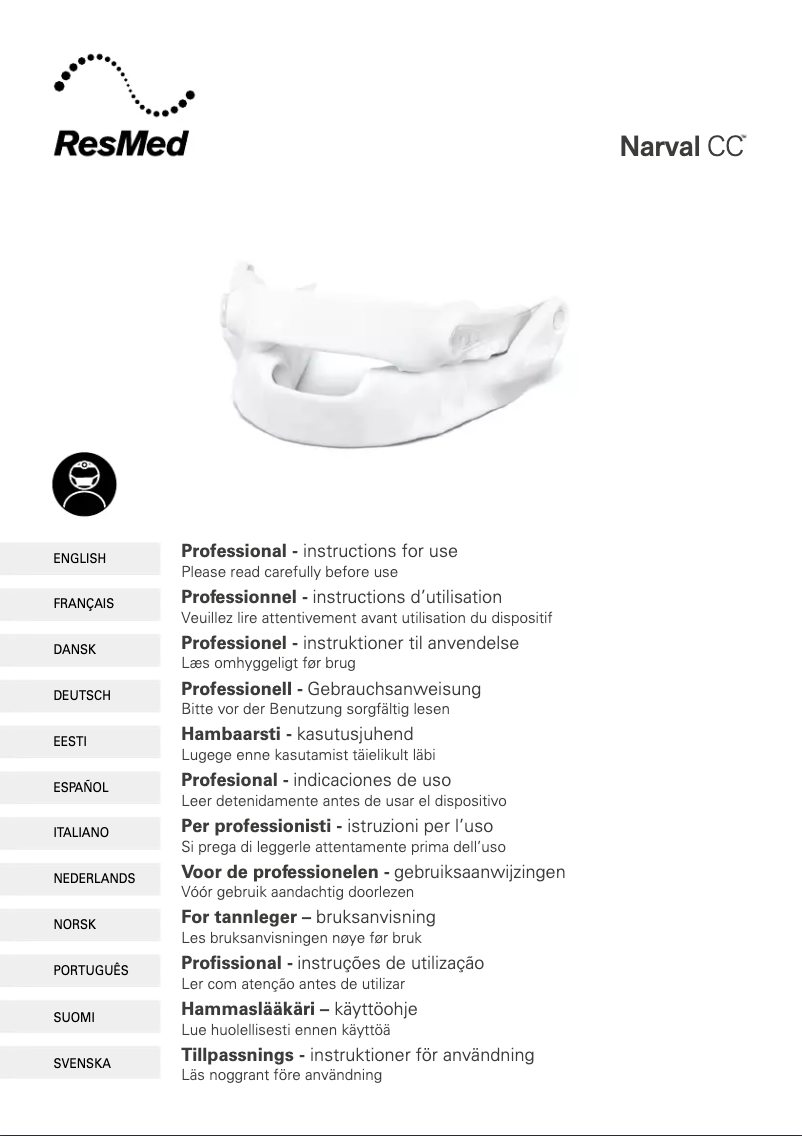 Page 1 de la notice Manuel utilisateur ResMed Narval CC