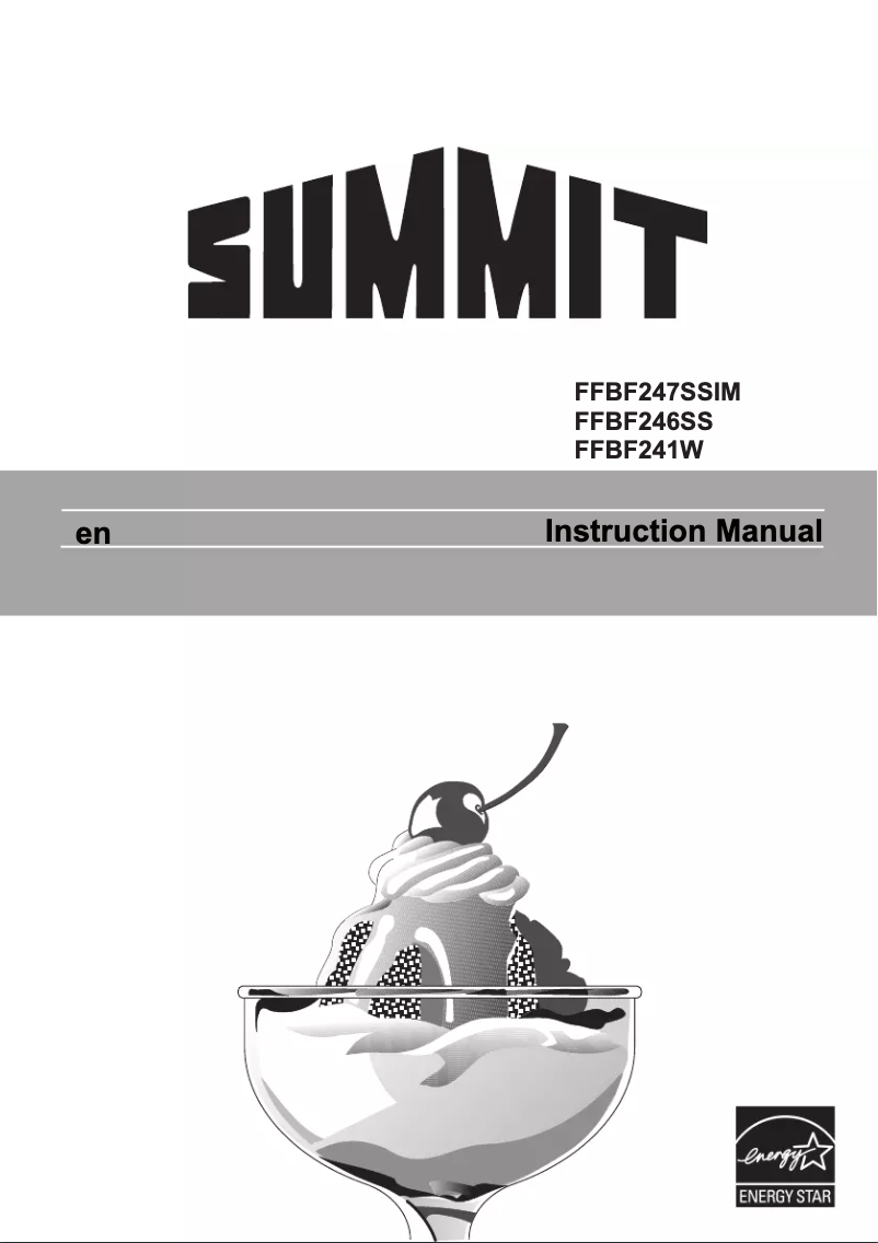 Page 1 de la notice Guide d'installation Summit FFBF246SS