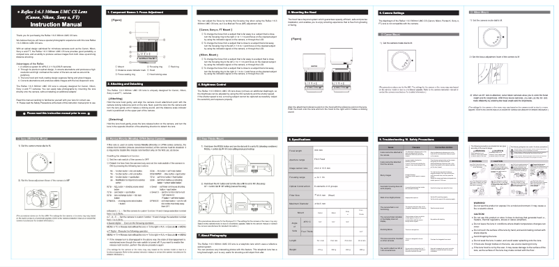 Page n°1 - Manuel utilisateur Rokinon Digital Photo 300M-E-S