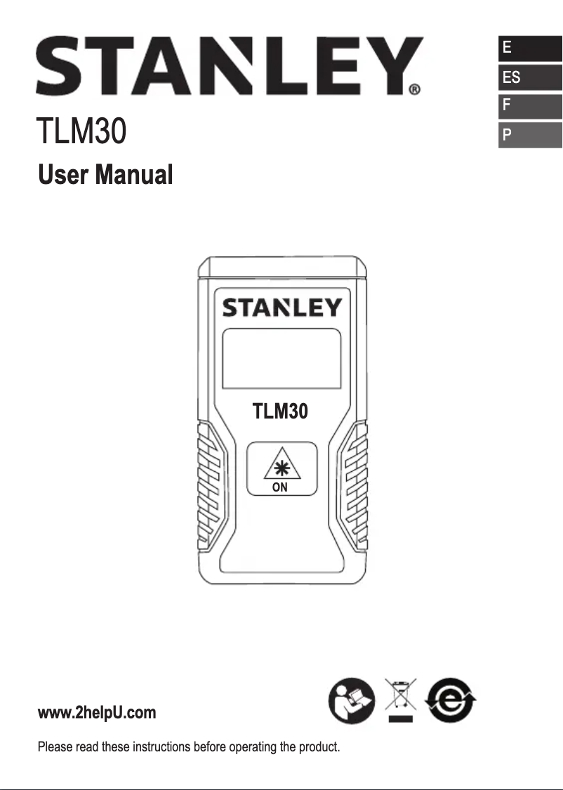 Página 1 del manual Manual de usuario Stanley TLM30