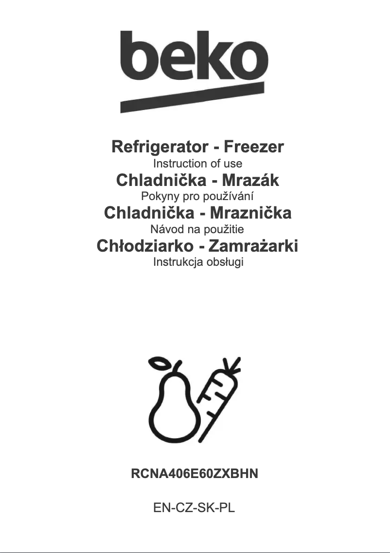 Image de la première page du manuel de l'appareil RCNA406E60ZXBHN