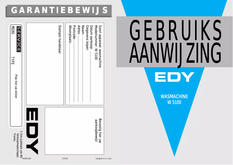 Page 1 de la notice Manuel utilisateur Edy W 5100