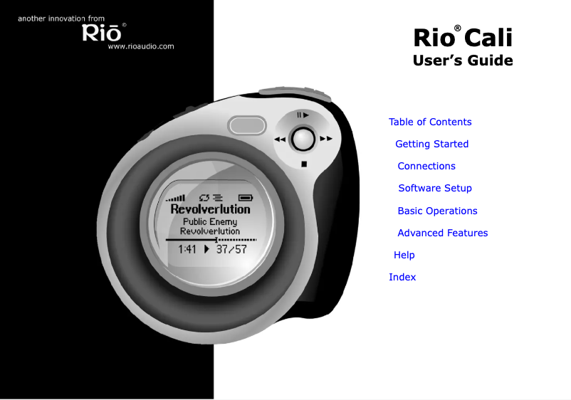 Image de la première page du manuel de l'appareil Cali