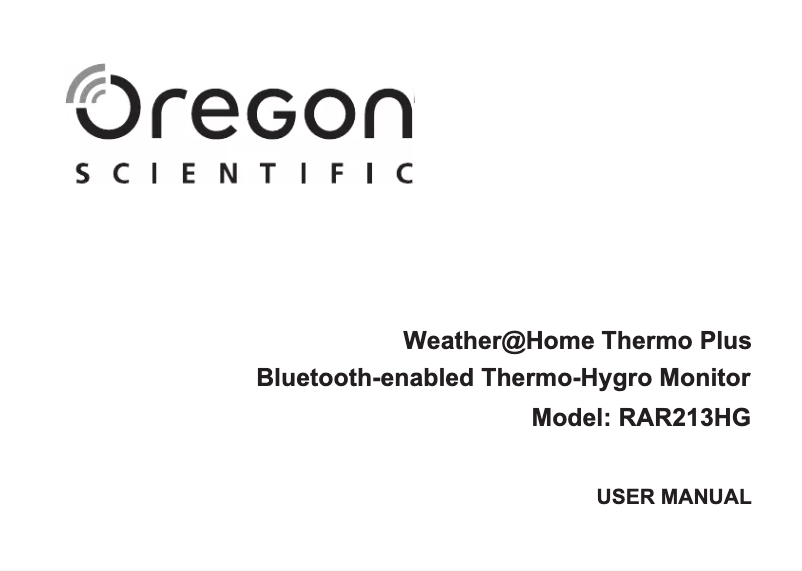 Page 1 de la notice Manuel utilisateur Oregon Scientific RAR213HG