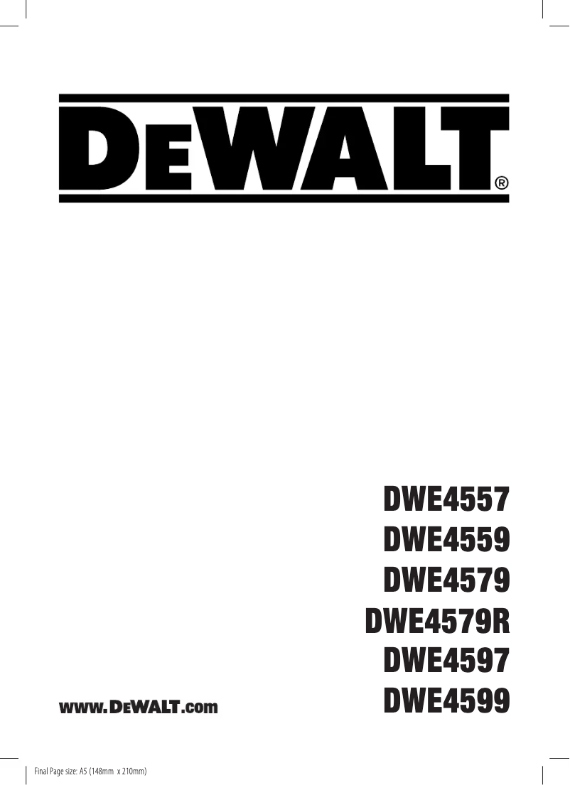 Page n°1 - Manuel utilisateur DeWalt DWE4579