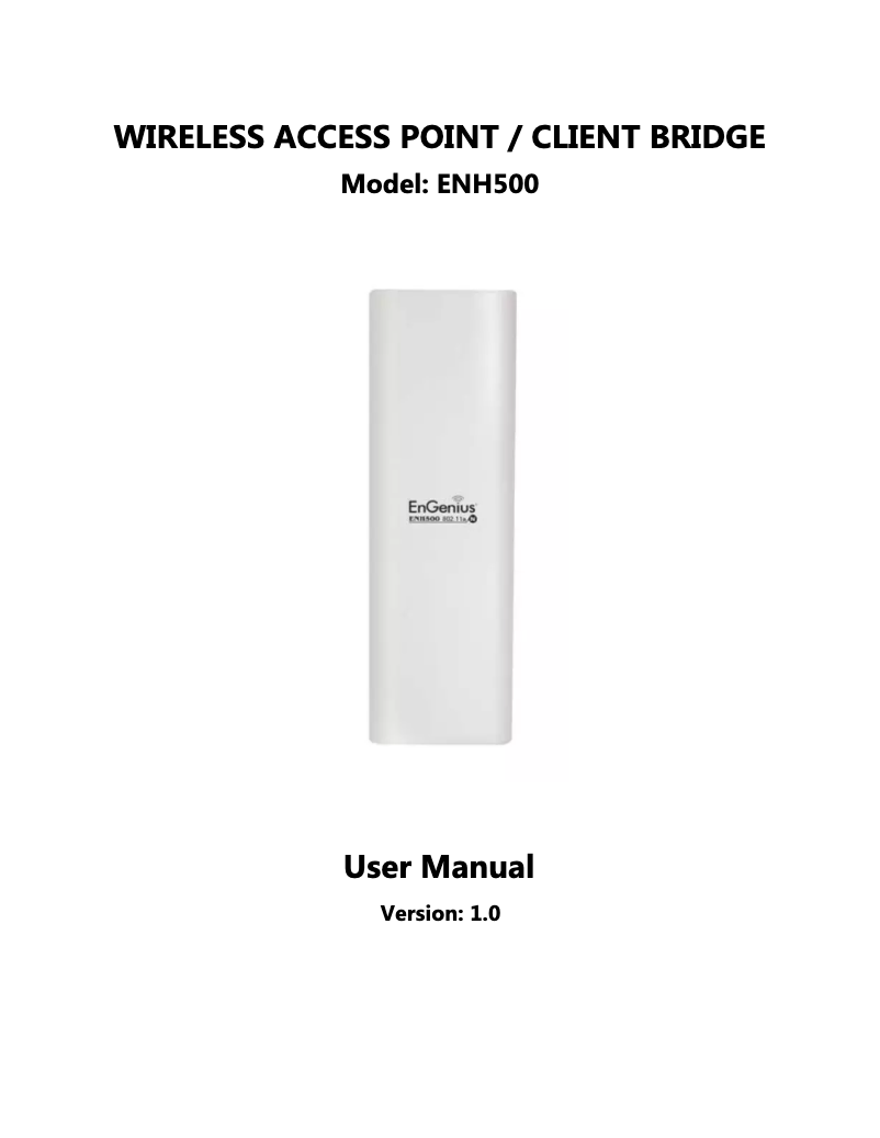 Page n°1 - Manuel utilisateur EnGenius ENH500