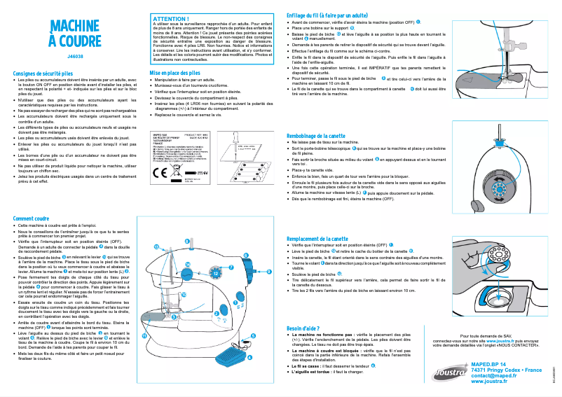 Page n°1 - Manuel utilisateur Joustra J46038