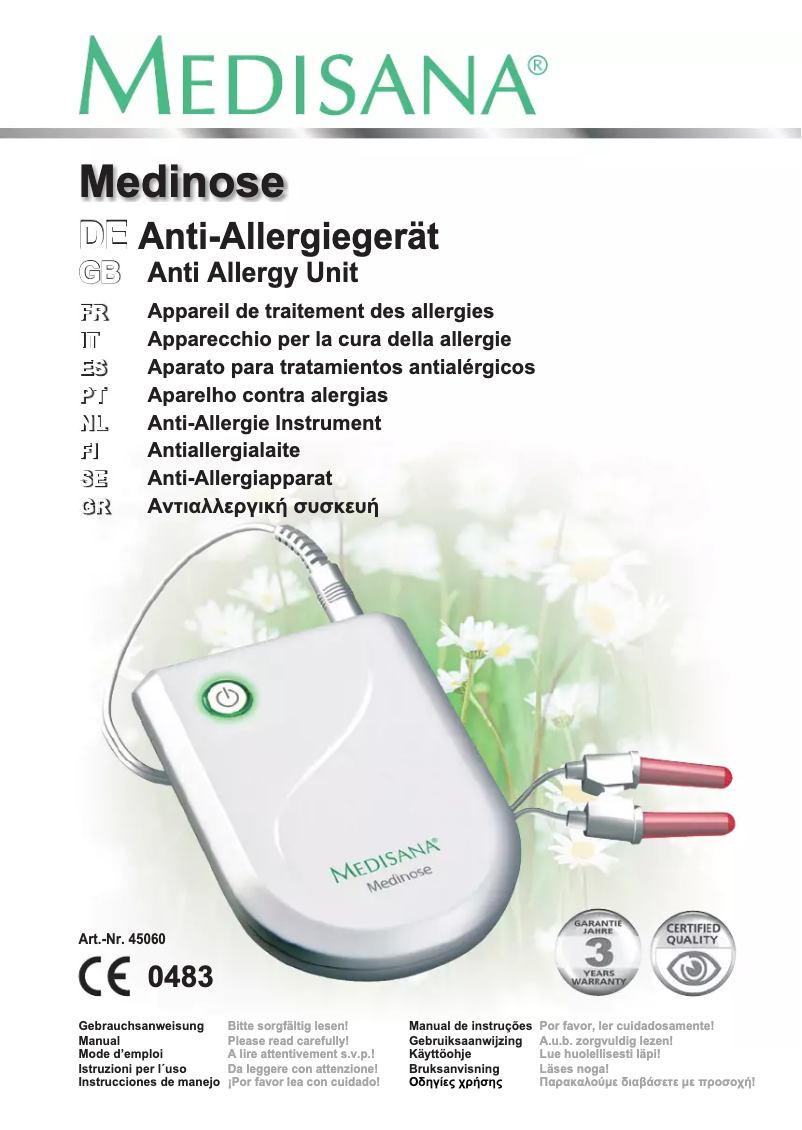 Page 1 de la notice Manuel utilisateur Medisana Medinose 45060