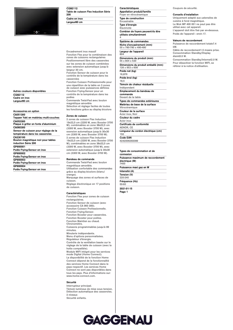 Image de la première page du manuel de l'appareil CI282112
