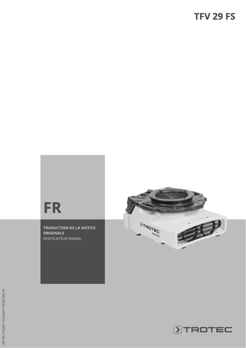 Image de la première page du manuel de l'appareil TFV 29 FS