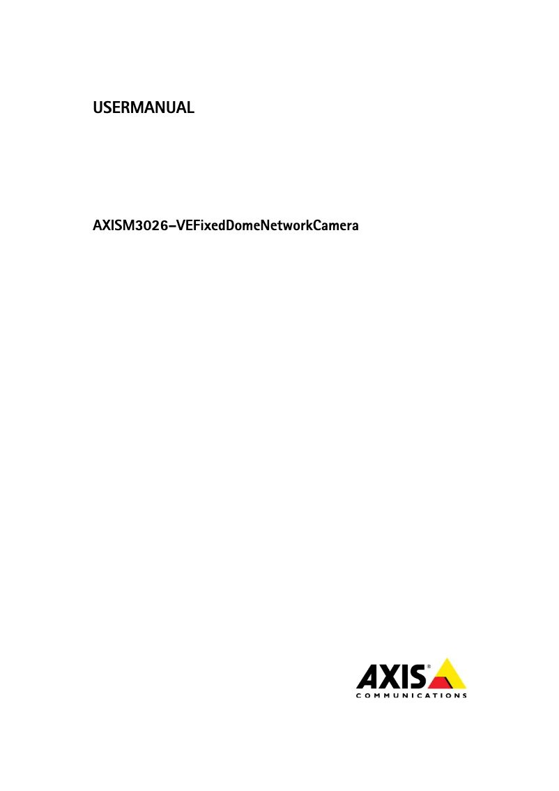 Page 1 de la notice Manuel utilisateur Axis M3026