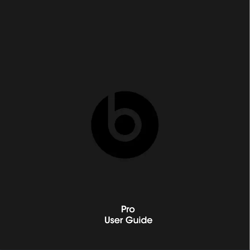 Page n°1 - Manuel utilisateur Beats Pro