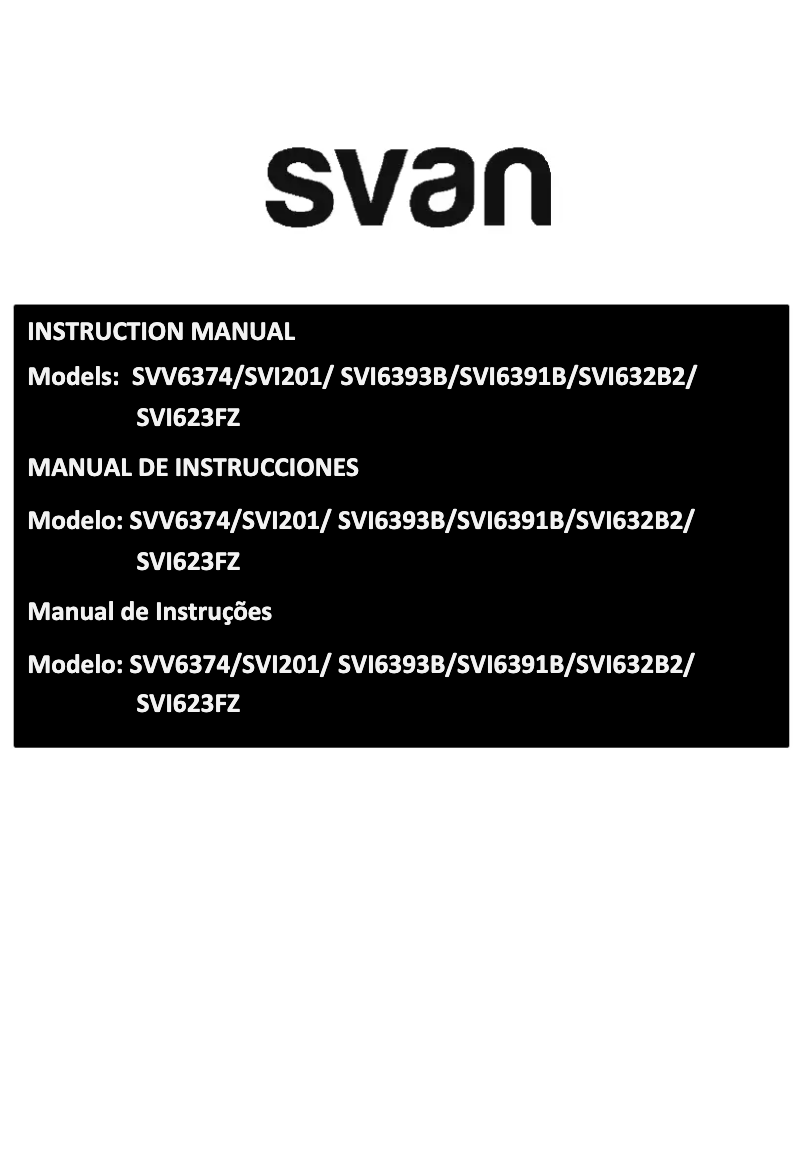 Page 1 de la notice Manuel utilisateur SVAN SVI6391B