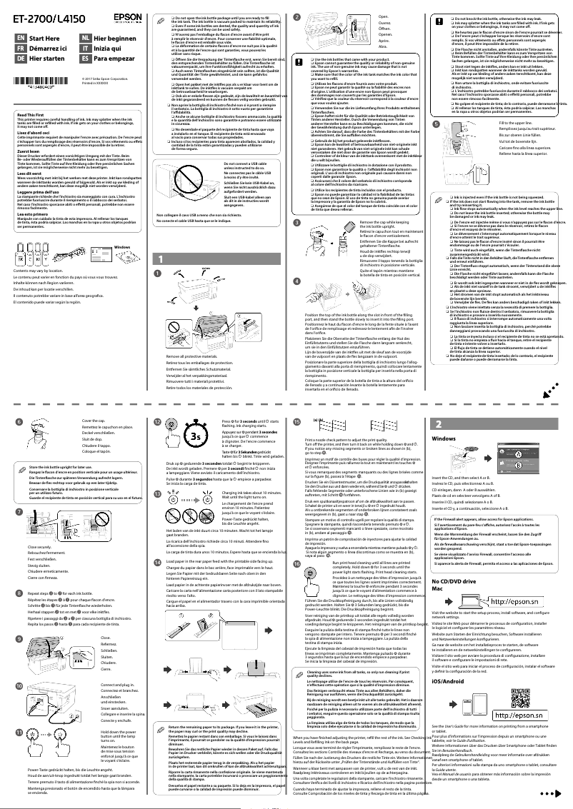 Page n°1 - Guide d'installation Epson L4150