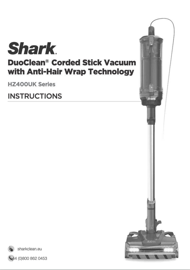 Image de la première page du manuel de l'appareil DuoClean HZ400UKT