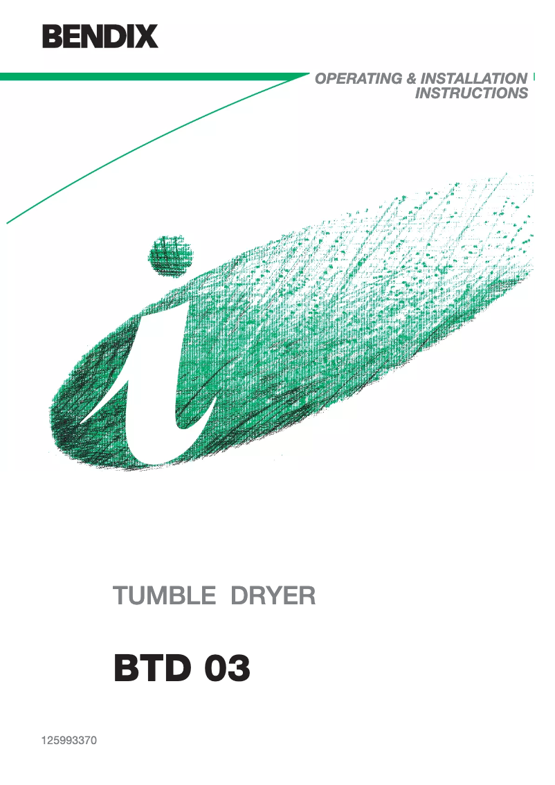 Page n°1 - Manuel utilisateur Bendix BTD 03