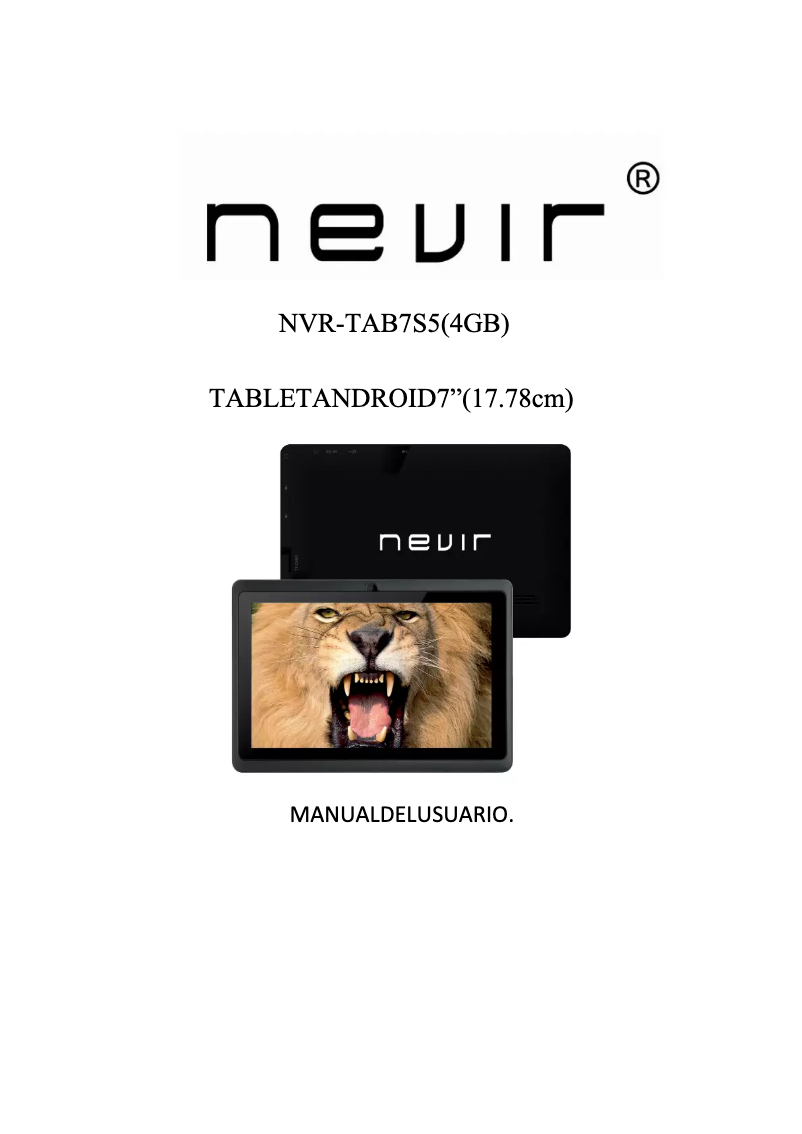 Page n°1 - Manuel utilisateur Nevir NVR-TAB7 S