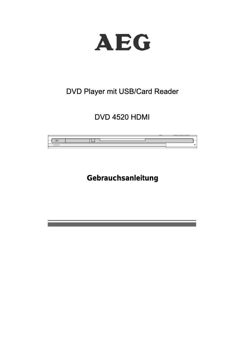 Page 1 de la notice Manuel utilisateur AEG DVD 4520 HDMI