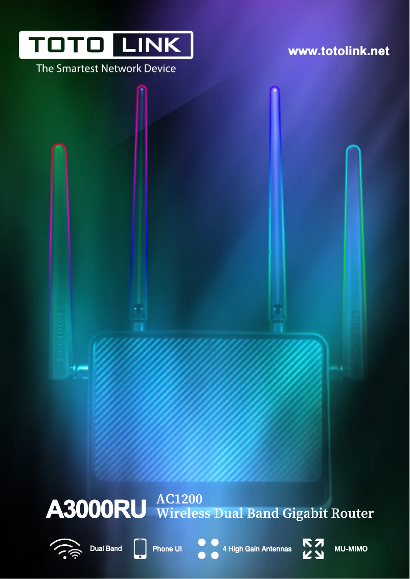 Page 1 de la notice Manuel utilisateur Totolink A3000RU