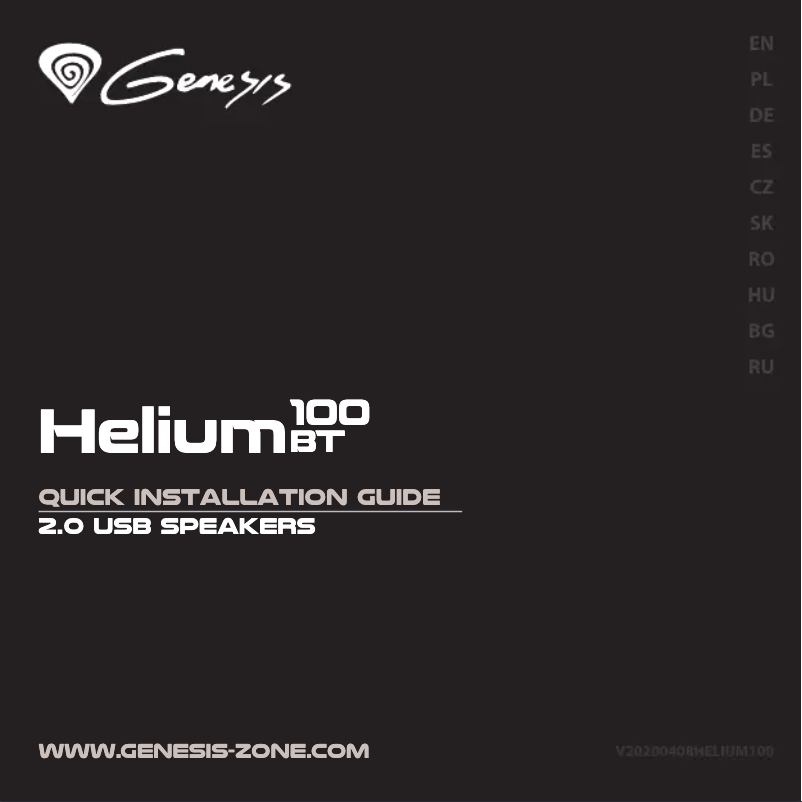 Página 1 del manual Manual de usuario Genesis Helium 100BT RGB