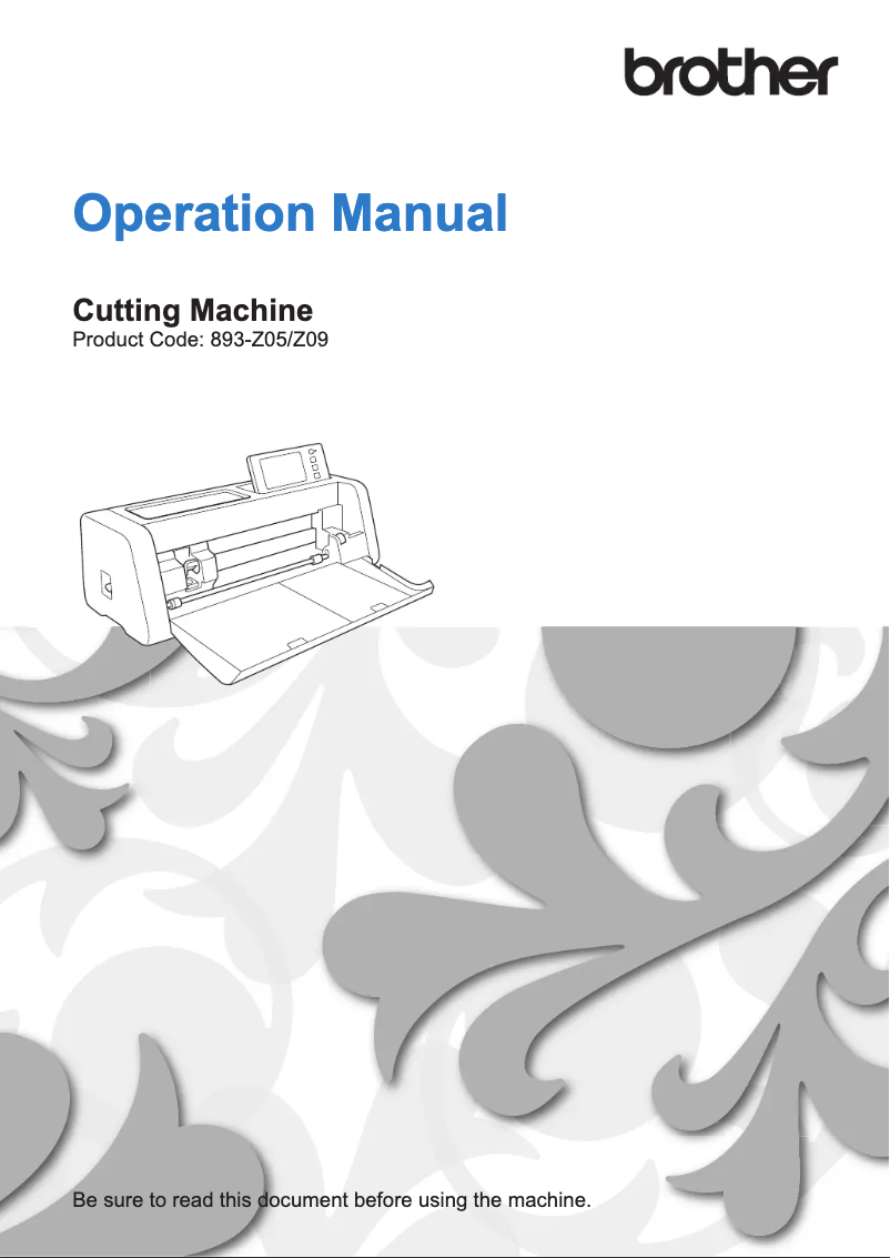 Page n°1 - Manuel utilisateur Brother ScanNcut SDX85M