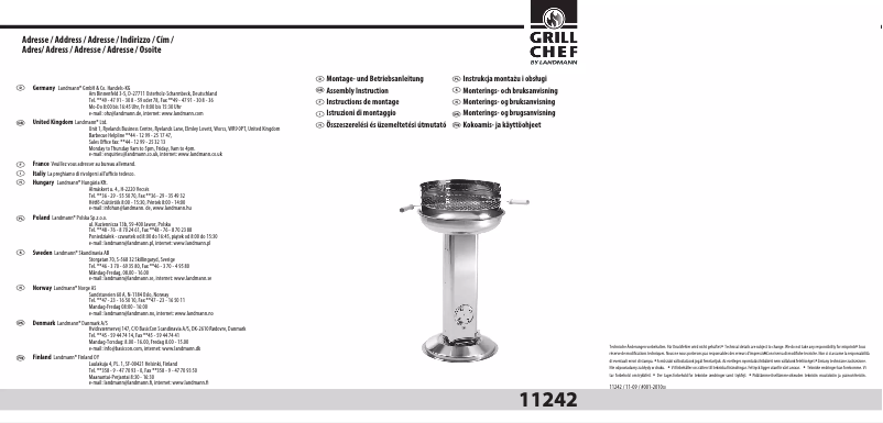 Page 1 de la notice Manuel utilisateur Landmann 11242