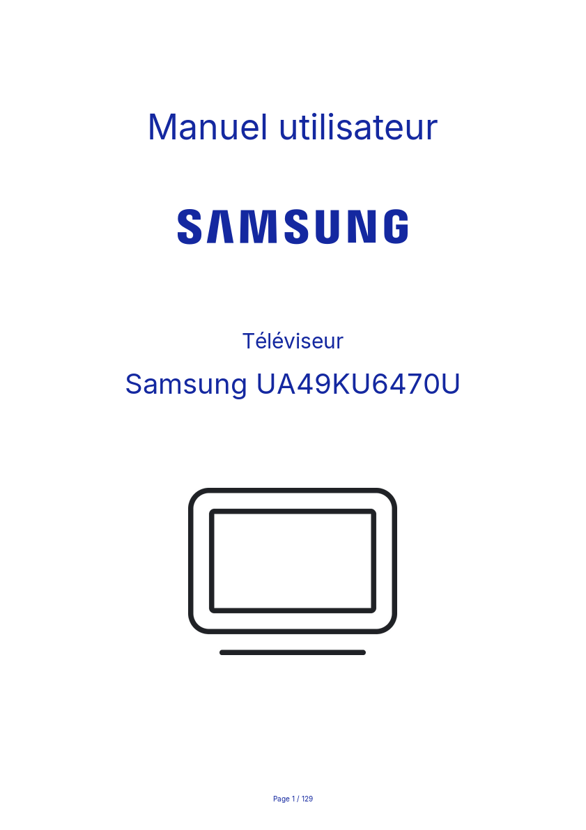 Image de la première page du manuel de l'appareil UA49KU6470U