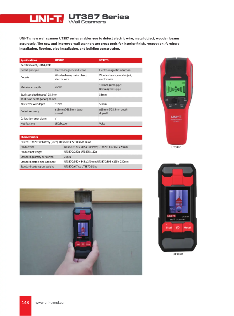 Image de la première page du manuel de l'appareil UT387D