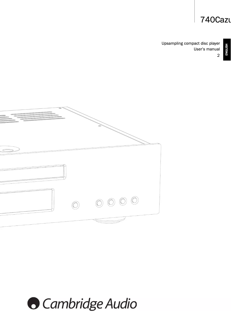 Page n°1 - Manuel utilisateur Cambridge 740C