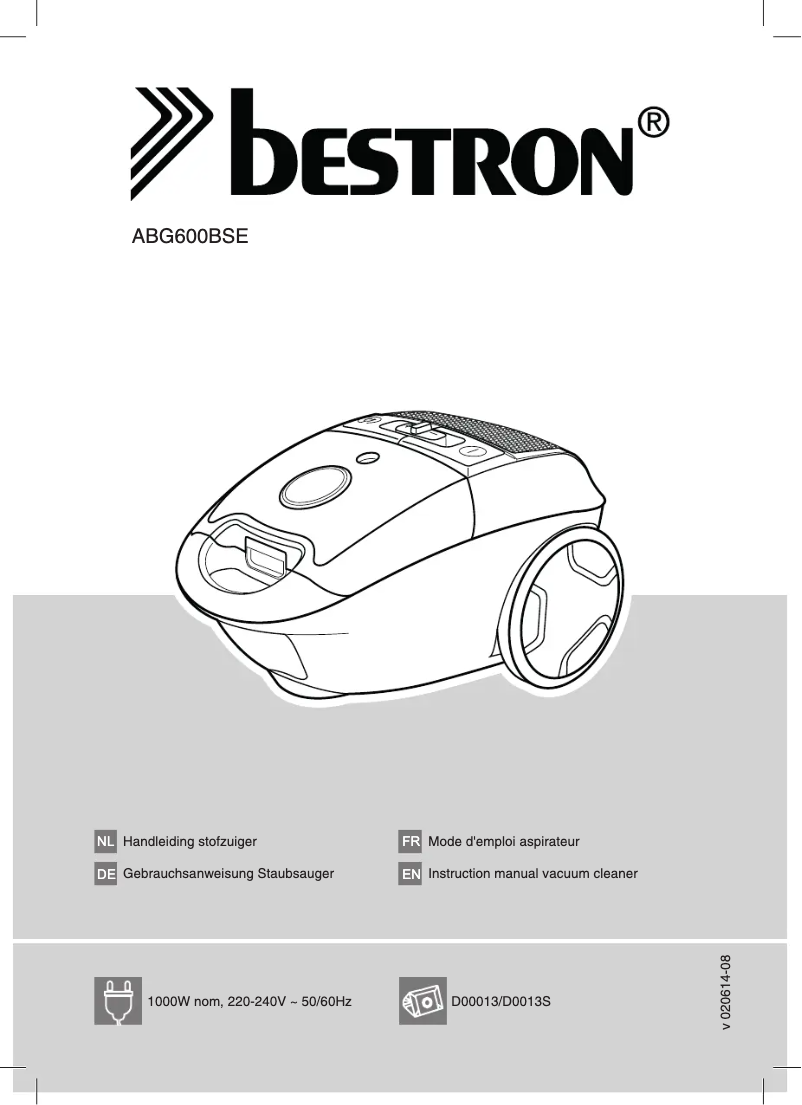 Image de la première page du manuel de l'appareil ABG600BSE