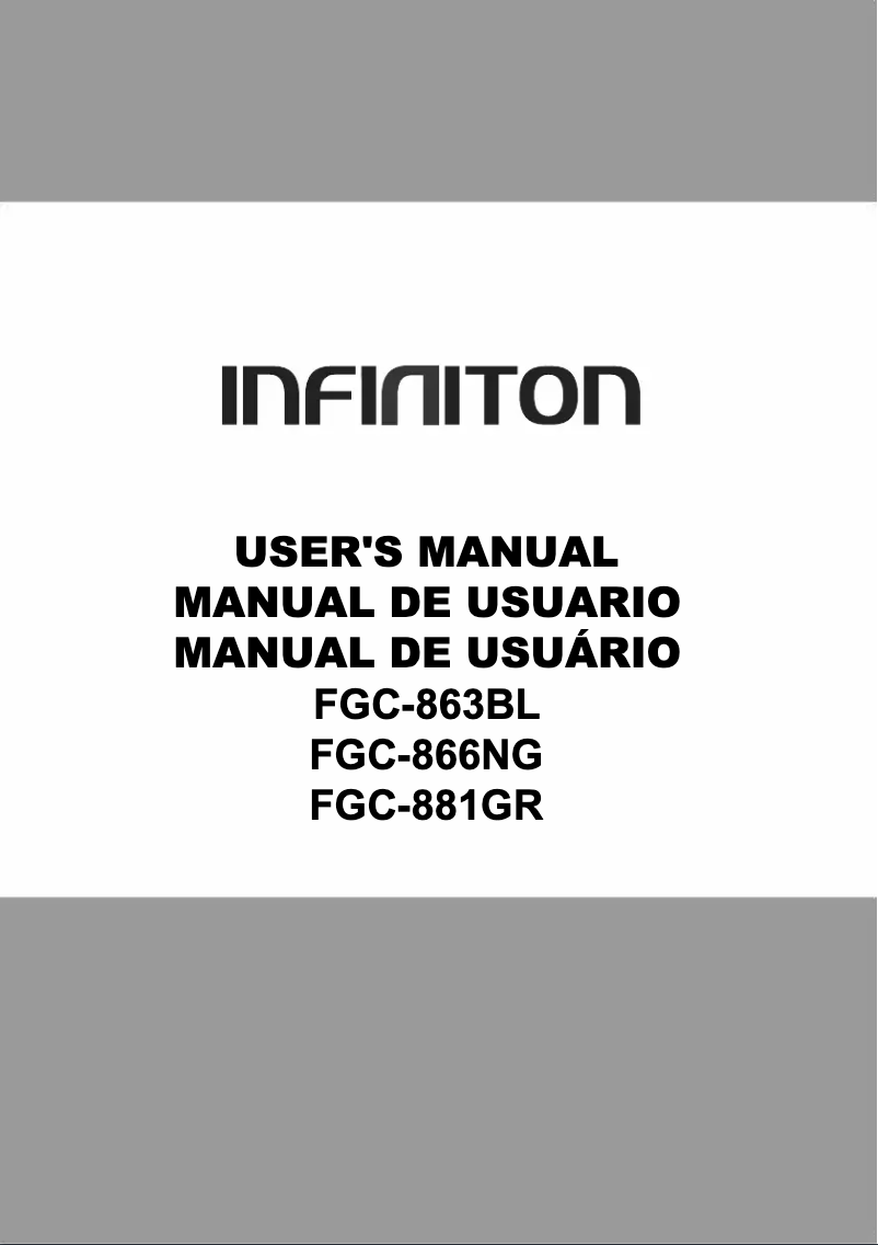 Page 1 de la notice Manuel utilisateur Infiniton FGC-866NG