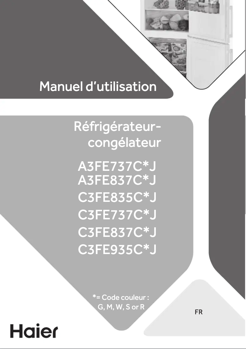 Image de la première page du manuel de l'appareil A3FE737CGJ