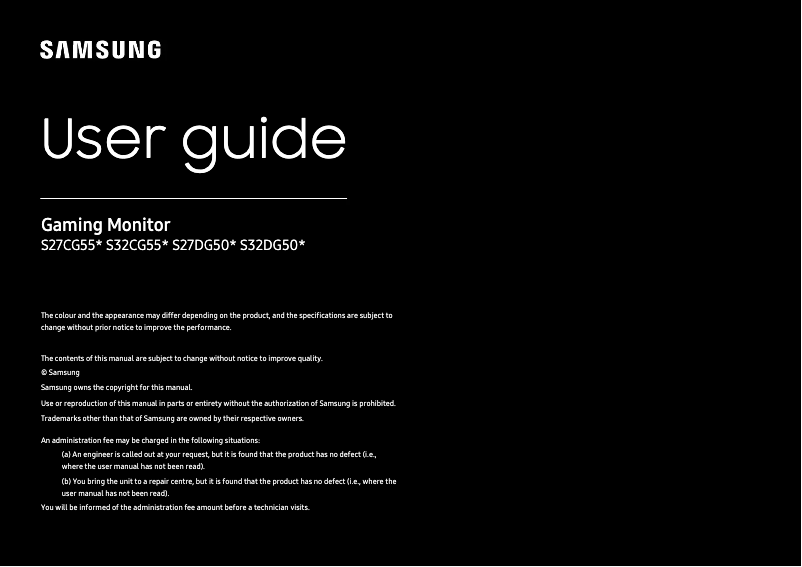 Page 1 de la notice Manuel utilisateur Samsung S27DG502EI