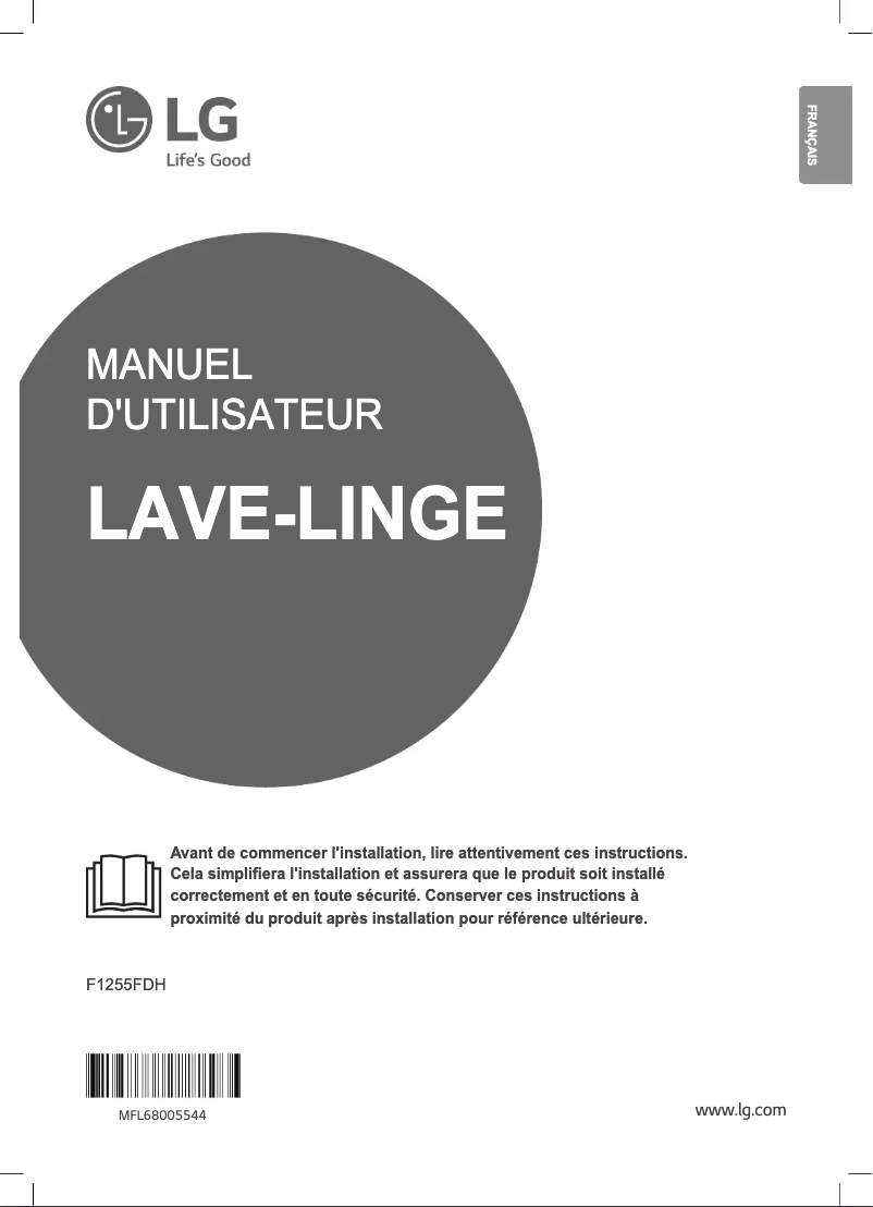 Page 1 de la notice Manuel utilisateur LG F1255FDH