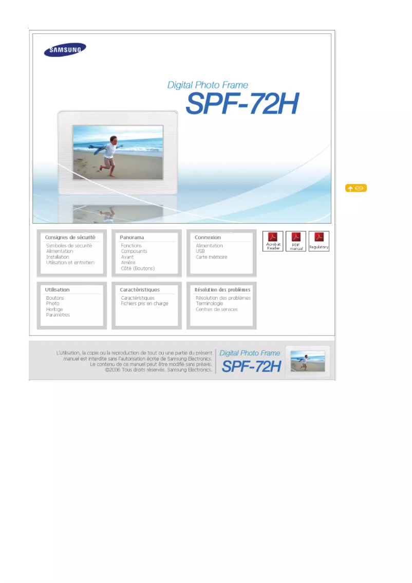 Page 1 de la notice Manuel utilisateur Samsung SPF-72H
