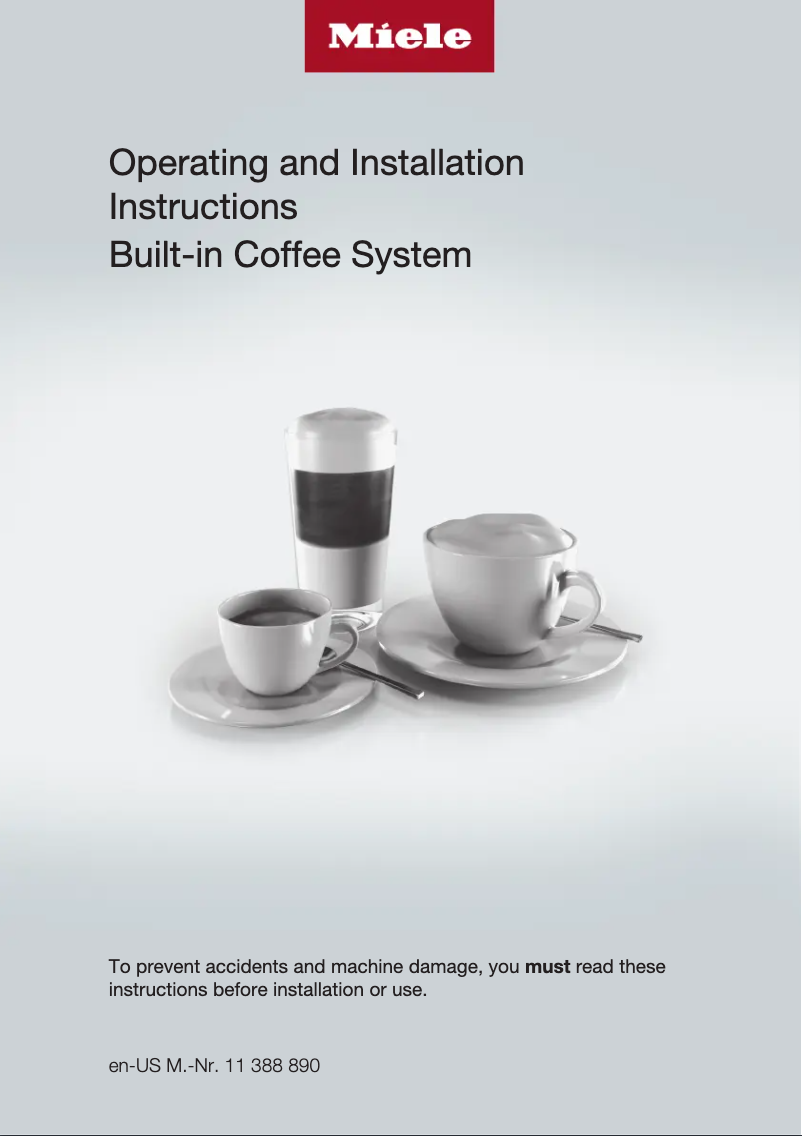 Página 1 del manual Guía de instalación Miele CVA 7840