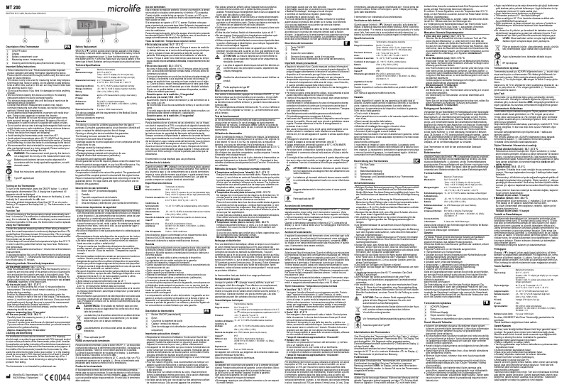 Image de la première page du manuel de l'appareil MT 200