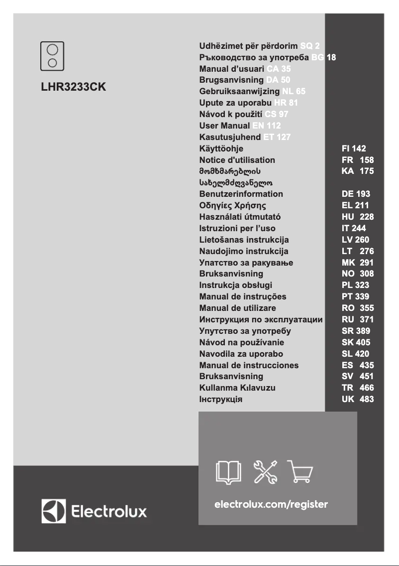 Page n°1 - Manuel utilisateur Electrolux LHR3233CK