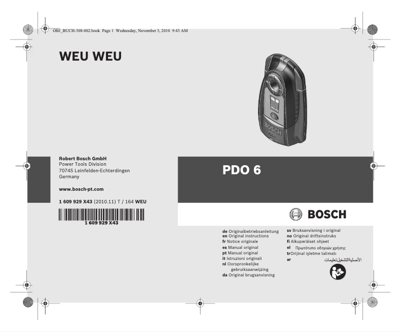 Image de la première page du manuel de l'appareil PDO 6