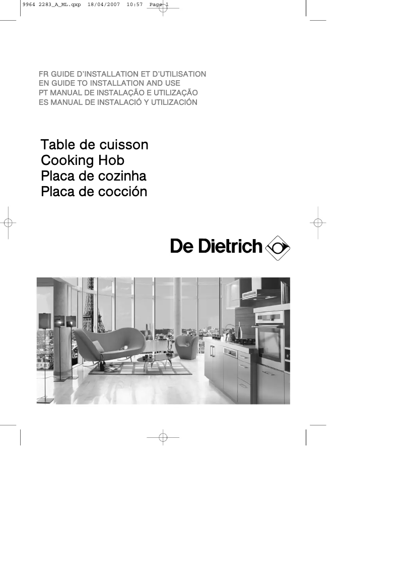 Page 1 de la notice Manuel utilisateur De Dietrich KIP711W