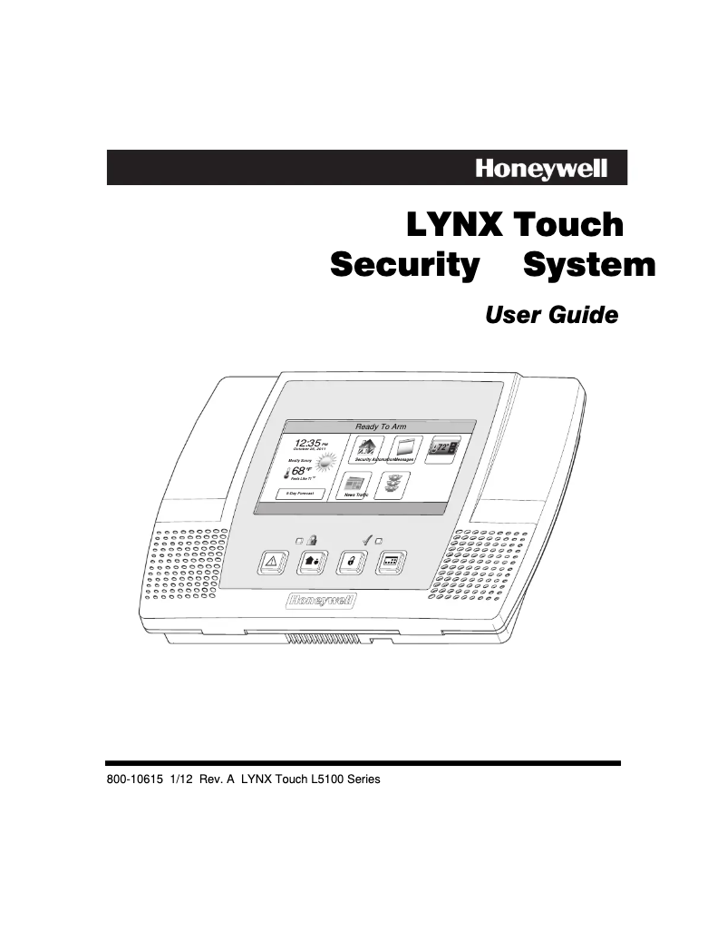 Page 1 de la notice Manuel utilisateur Honeywell LYNX Touch